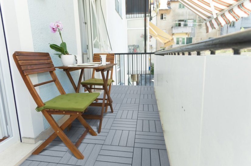 Mosolut Hestra outdoor flooring, Woodlook, grey, 1 m²