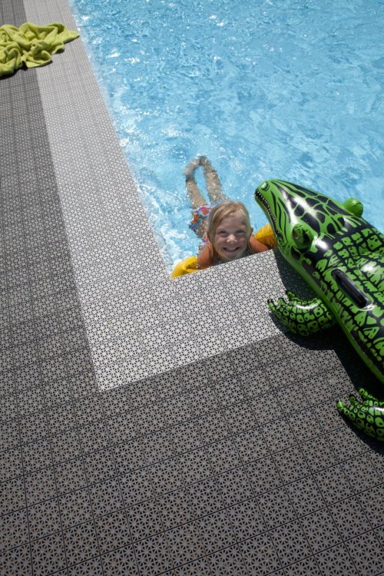 Plastová dlažba Mosolut Hestra Universa, tmavosivá, 1 m²