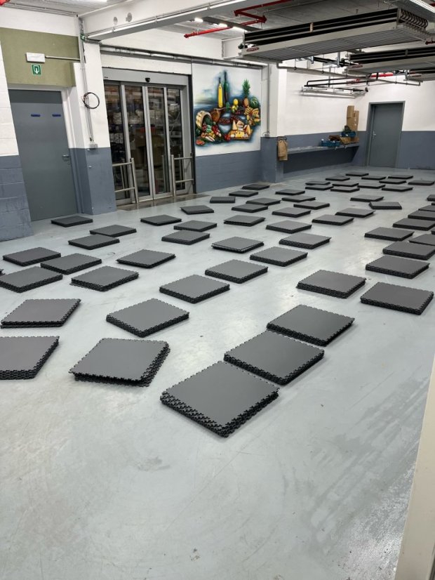 Mosolut Machine Industrial PVC Tiles, 7mm, Smooth, Graphite