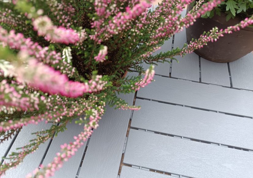Mosolut Hestra outdoor flooring, Woodlook, grey, 1 m²