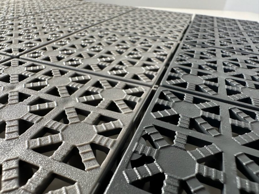 Plastová dlažba Mosolut Hestra, typ Floorcy, tmavě šedá, 1 m²