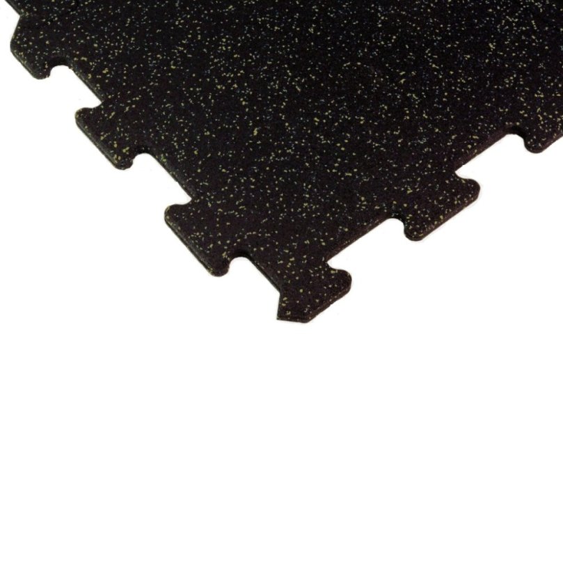 Mosolut Fitness Puzzle Standard 102,5 × 102,5 cm, čierna s 10 % žltého EPDM