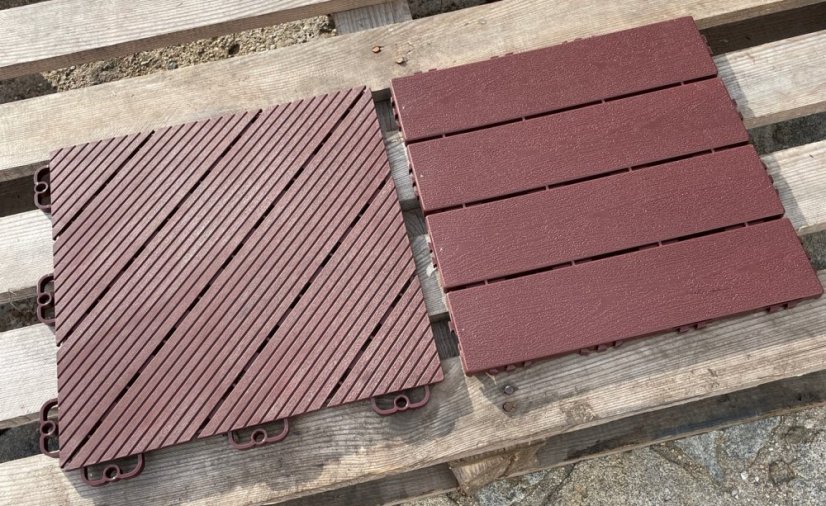Venkovní dlažba Mosolut Hestra typ Woodlook, mahagon, 1 m²