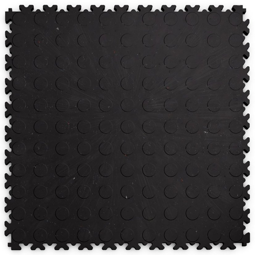 PVC dlažba Mosolut Machine Industrial+, mince, ECO, černá